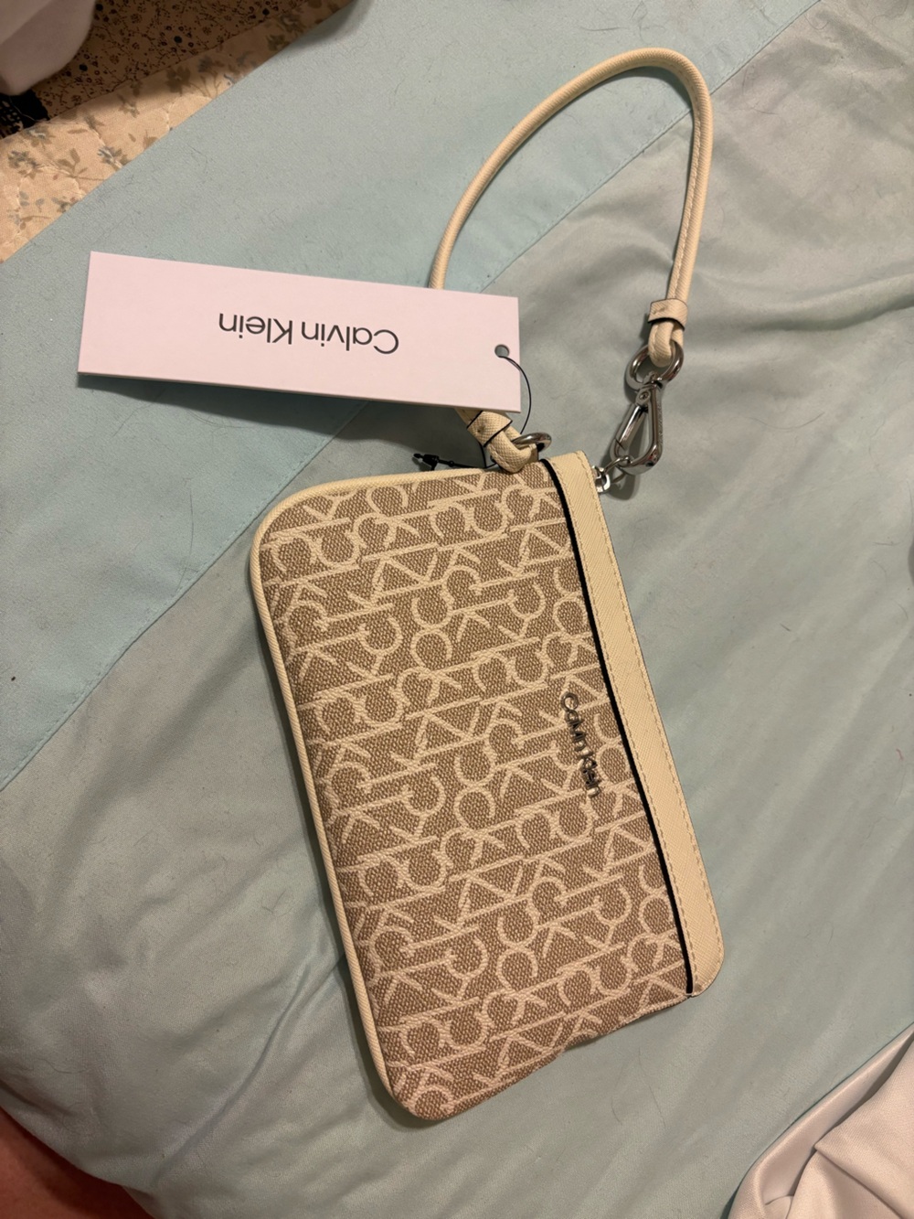 Calvin Klein Tan Monogram Crossbody Bag